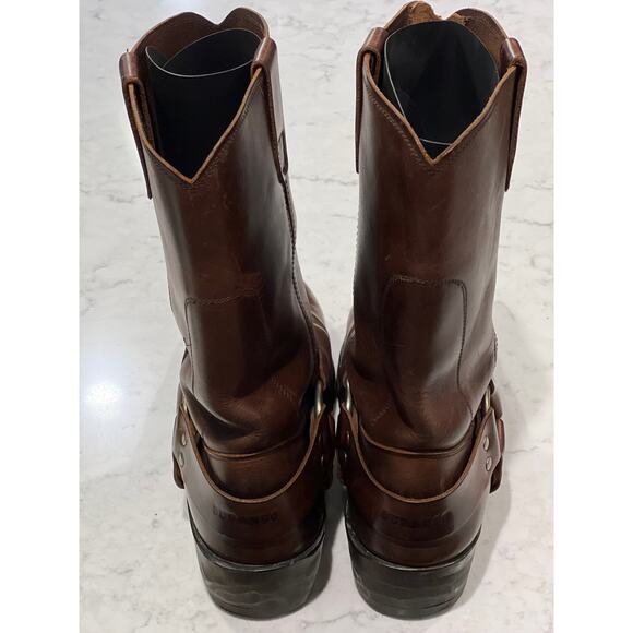 Durango Men’s Leather Harness Biker Cowboy Boots Farm Square Toe Size 11.5 Brown - Picture 3 of 11